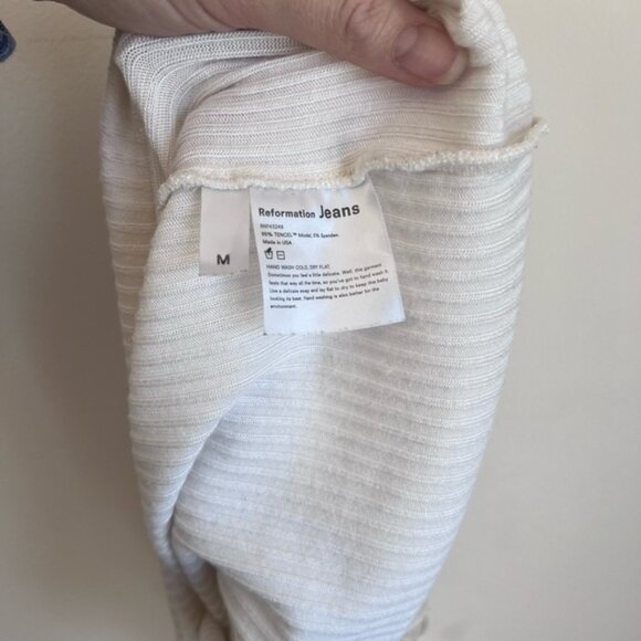 Reformation White Ribbed Long Sleeve Top - Picture 5 of 5